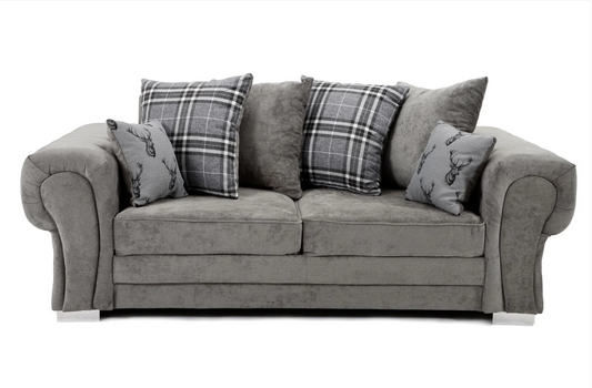 Verona Scatter Back 3 Seater Sofa Grey