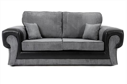 Tangent 3 Seater Sofa Black/Grey Cord