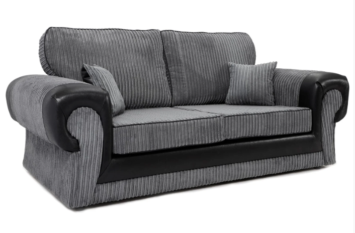 Tangent 3 Seater Sofa Black/Grey Cord