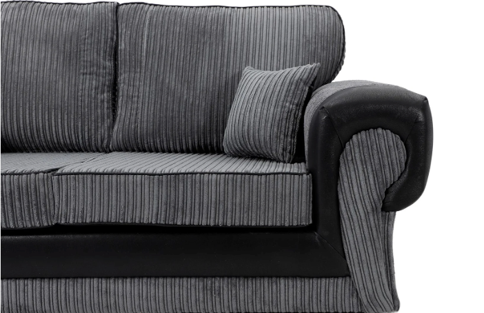 Tangent 3 Seater Sofa Black/Grey Cord
