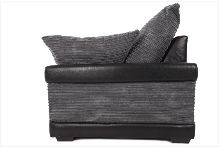 Dino 3 Seater Sofa Black/Grey