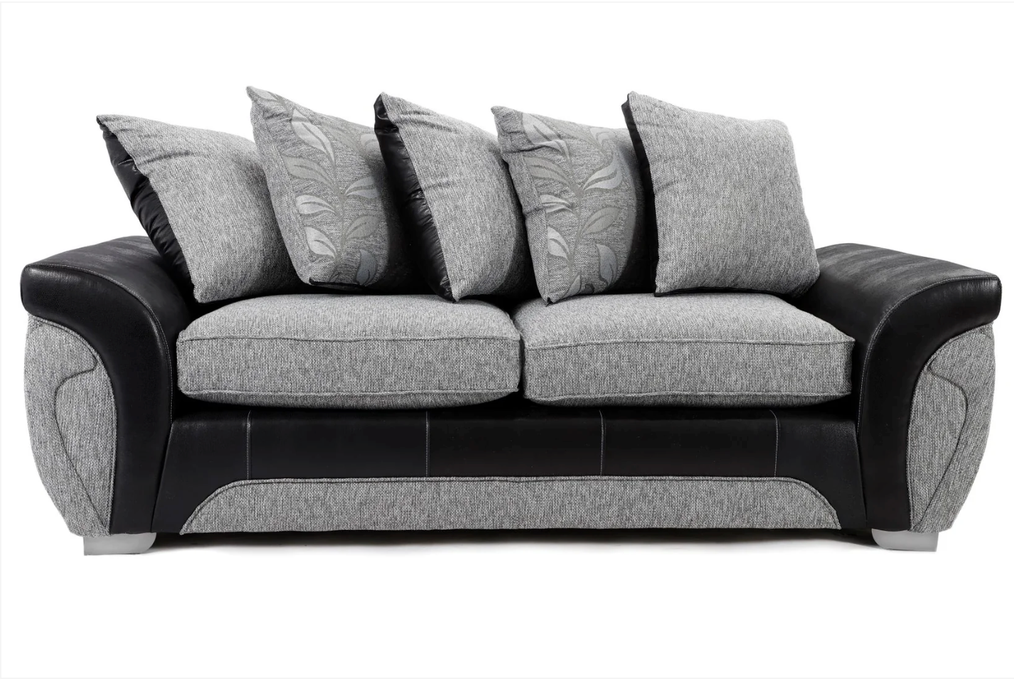 Matinee 3 Seater Sofa Black/Silver Dundee