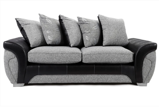 Matinee 3 Seater Sofa Black/Silver Dundee