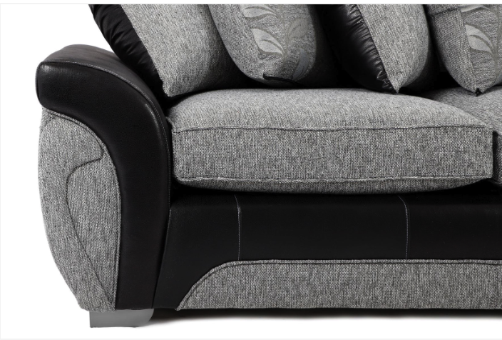 Matinee 3 Seater Sofa Black/Silver Dundee