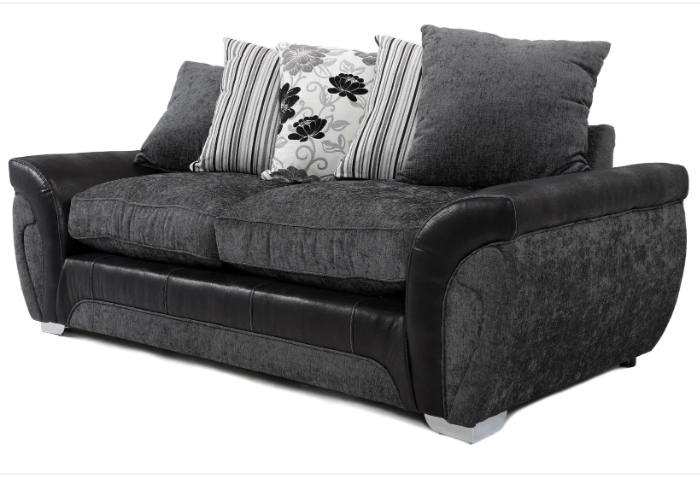 Matinee 3 Seater Sofa Black/Grey Carlton