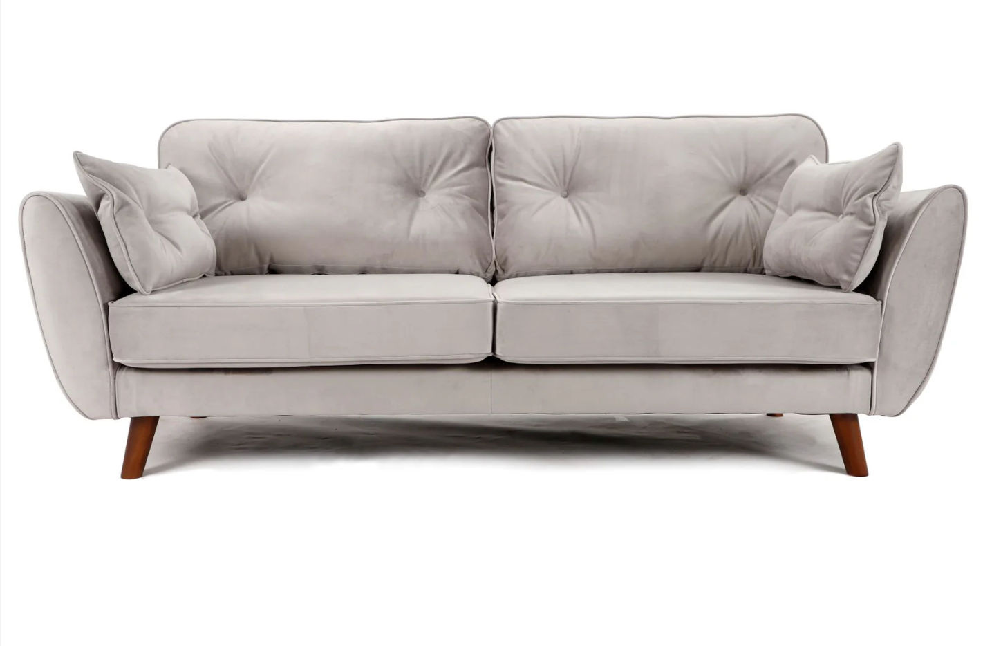 Zinc 3 Seater Sofa Plush Silver