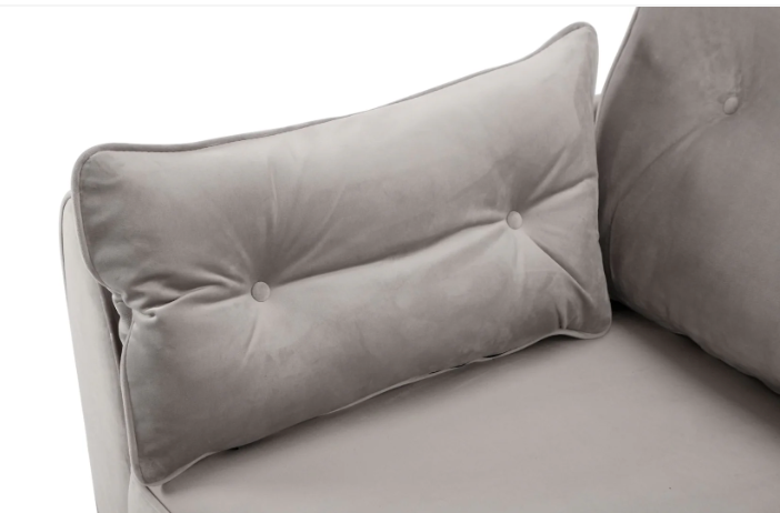 Zinc 3 Seater Sofa Plush Silver