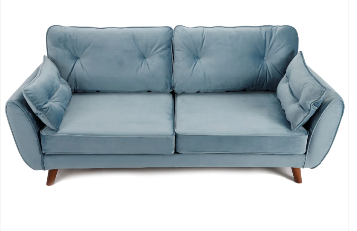Zinc 3 Seater Sofa Plush Sky