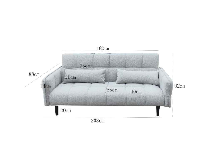 Pendle 3 seater Click Clack Sofa bed Grey or Silver