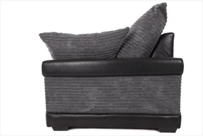 Dino 2 Seater Sofa Black/Grey Cord