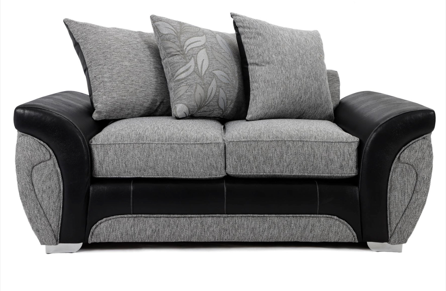 Matinee 2 Seater Sofa Black/Silver Dundee
