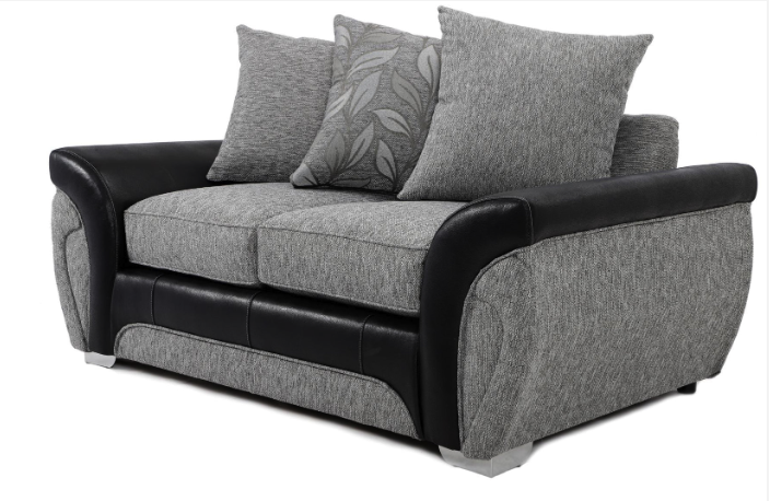 Matinee 2 Seater Sofa Black/Silver Dundee