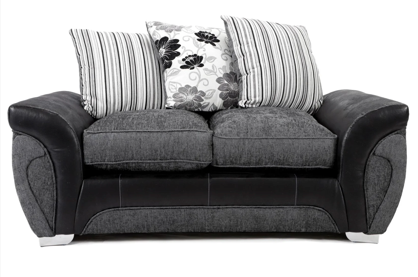 Matinee 2 Seater Sofa Black/Grey Carlton