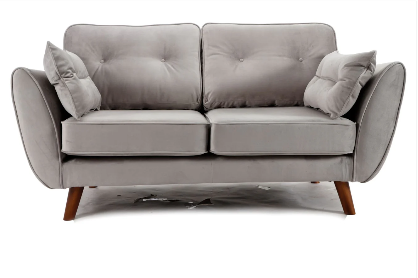 Zinc 2 Seater Sofa Plush Silver