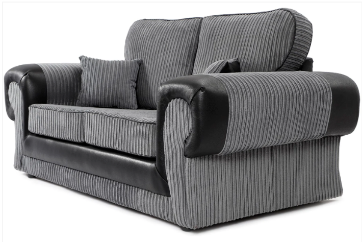 Tangent 2 Seater Sofa Black/Grey Cord