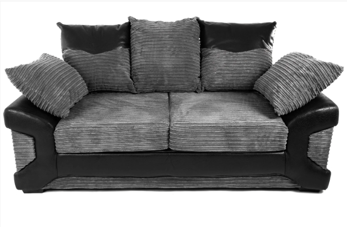 Dino 3 + 2 Seater Sofa Set Black/Grey Cord