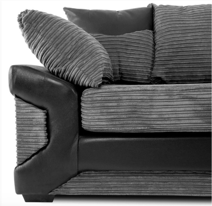 Dino 3 + 2 Seater Sofa Set Black/Grey Cord