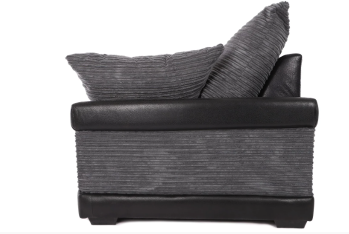 Dino 3 + 2 Seater Sofa Set Black/Grey Cord