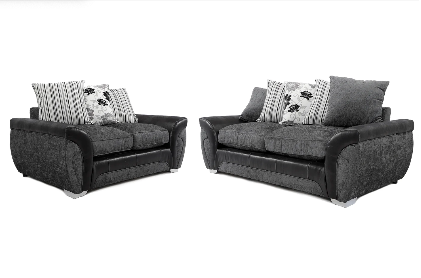 Matinee 3+2 Seater Sofa Set Black/Grey Carlton