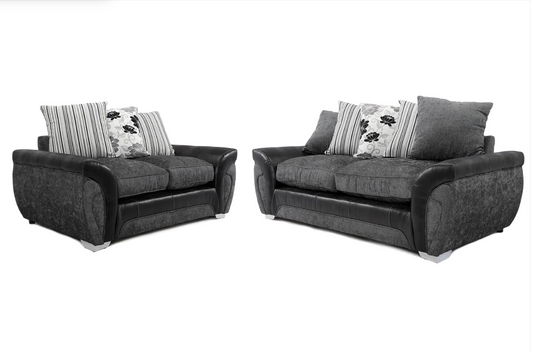 Matinee 3+2 Seater Sofa Set Black/Grey Carlton