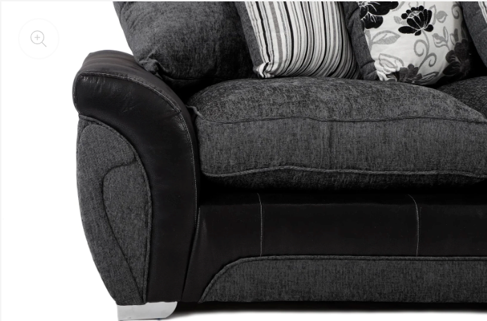 Matinee 3+2 Seater Sofa Set Black/Grey Carlton