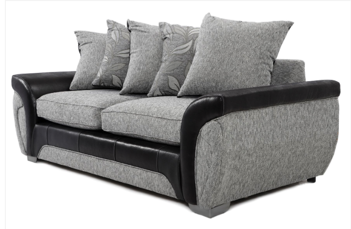 Matinee 3+2 Seater Sofa Set Black/Silver Dundee