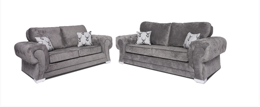 Verona Full Back 3+2 Seater Sofa Set Grey