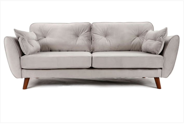 Zinc 3+2 Seater Sofa Set Plush Silver
