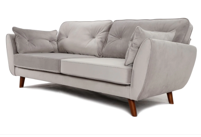 Zinc 3+2 Seater Sofa Set Plush Silver