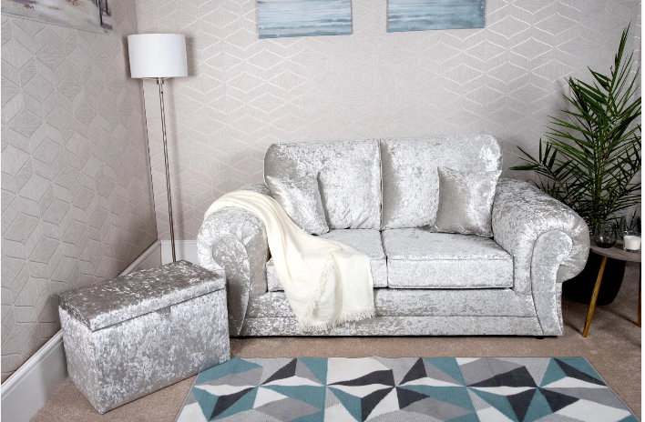 Tangent 2 Seater Sofa Silver Shimmer