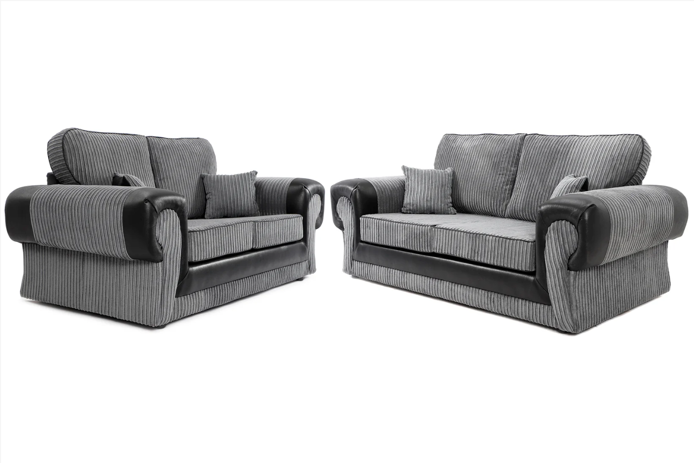 Tangent 3 + 2 Seater Sofa Black/Grey Cord