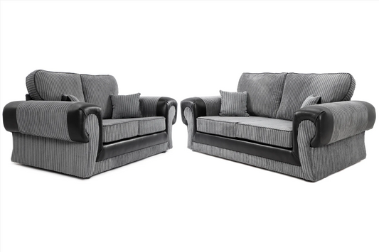 Tangent 3 + 2 Seater Sofa Black/Grey Cord