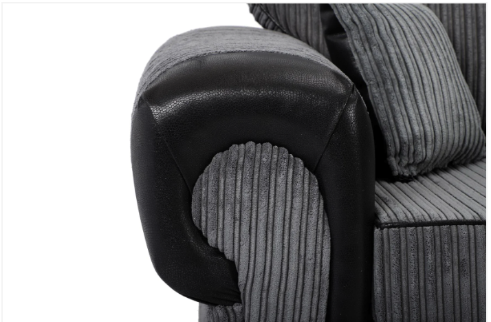 Tangent 3 + 2 Seater Sofa Black/Grey Cord