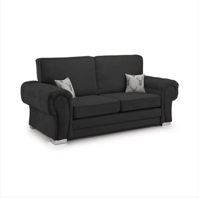 Verona Full Back 3+2 Seater Sofa Set Black