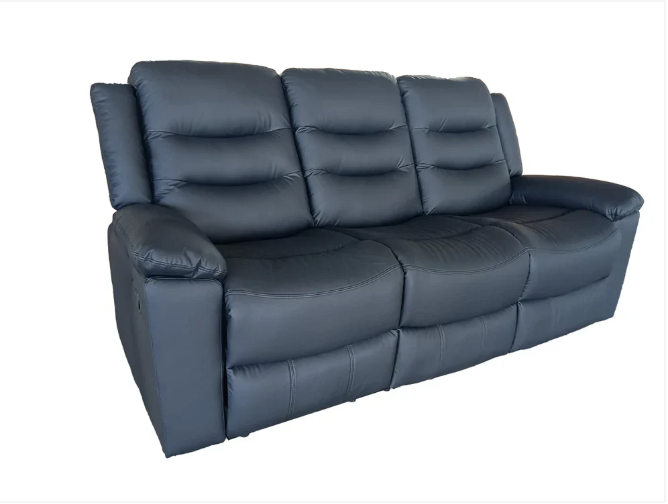 Roma 3+2 Seater Manual Recliner Anti Scratch Leather Black