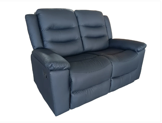 Roma 3+2 Seater Manual Recliner Anti Scratch Leather Black