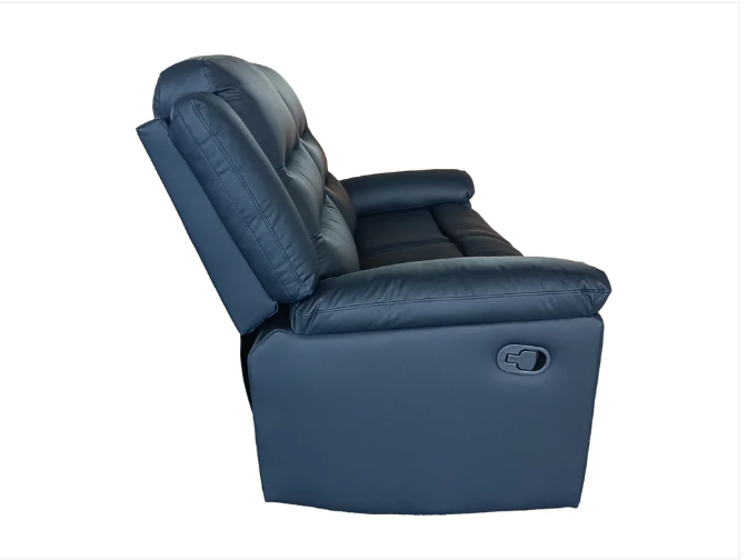 Roma 3+2 Seater Manual Recliner Anti Scratch Leather Black