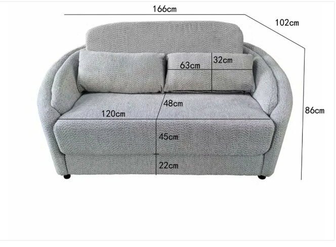 Snooz 2 seater sofabed With Foam Grey or Silver