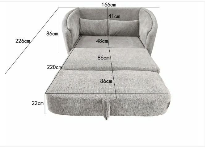 Snooz 2 seater sofabed With Foam Grey or Silver